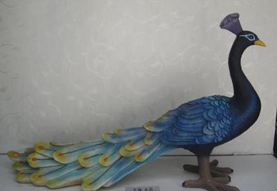 仿真五顏六色大孔雀工藝扇 典雅書房擺件的藝術之美